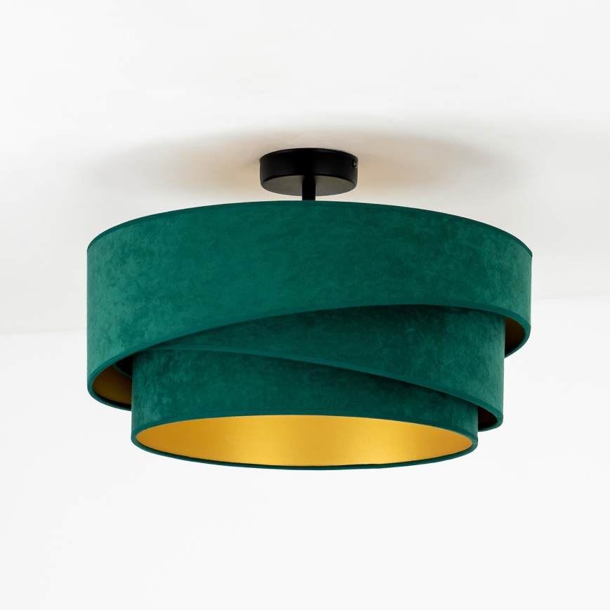 Duolla - Candeeiro integrado KOBO 1xE27/15W/230V diâmetro 45 cm verde