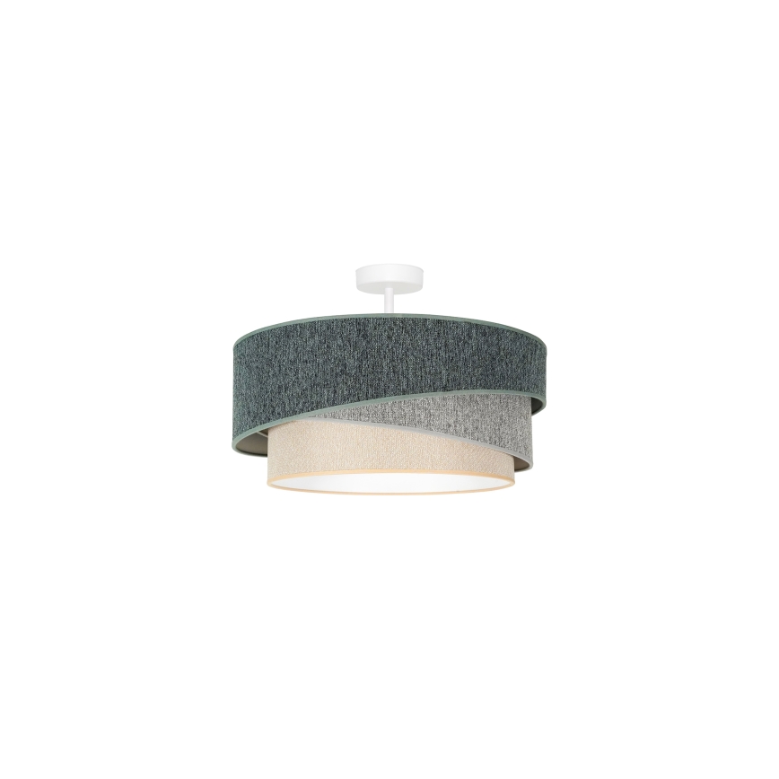 Duolla - Candeeiro integrado KOBO ECO RECYCLING 1xE27/15W/230V diâmetro 45 cm verde/cinzento/creme