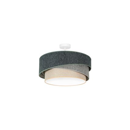 Duolla - Candeeiro integrado KOBO ECO RECYCLING 1xE27/15W/230V diâmetro 45 cm verde/cinzento/creme