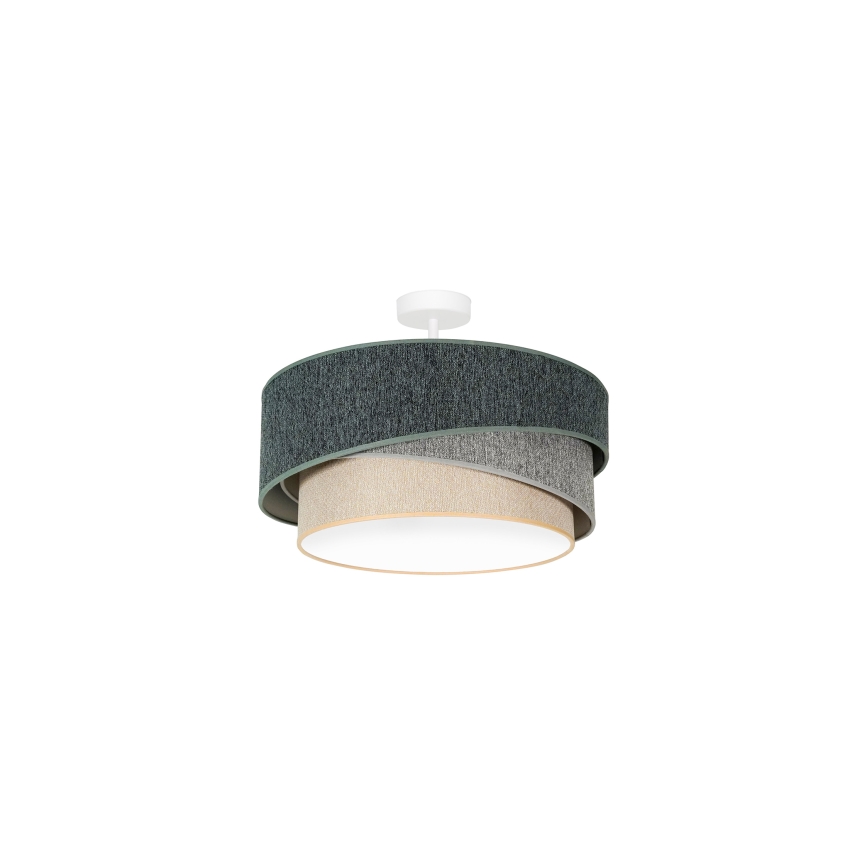 Duolla - Candeeiro integrado KOBO ECO RECYCLING 1xE27/15W/230V diâmetro 45 cm verde/cinzento/creme