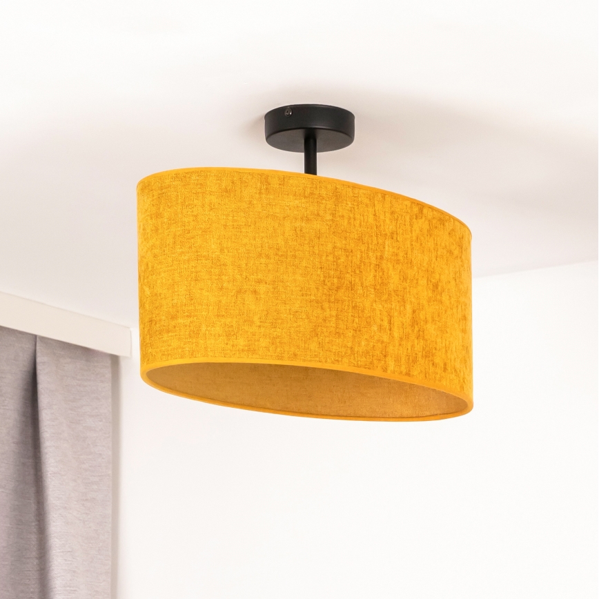 Duolla - Candeeiro integrado OVAL 1xE27/15W/230V castanho