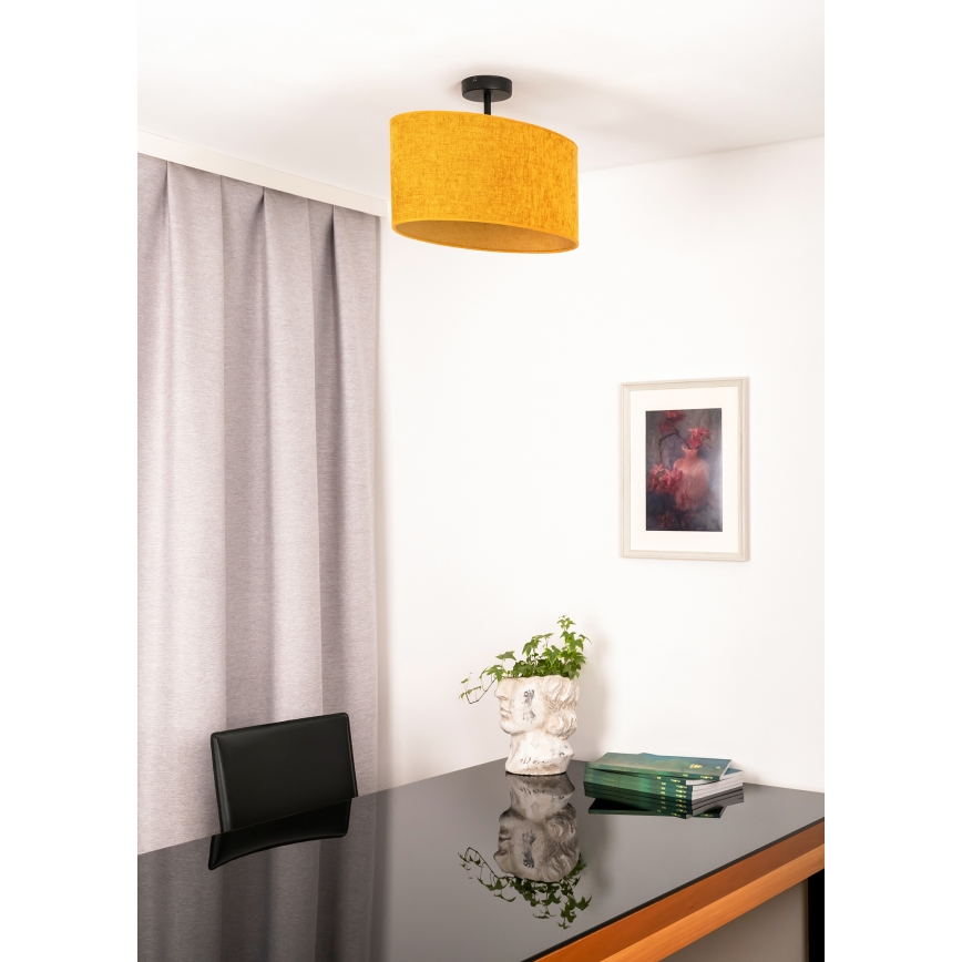 Duolla - Candeeiro integrado OVAL 1xE27/15W/230V castanho