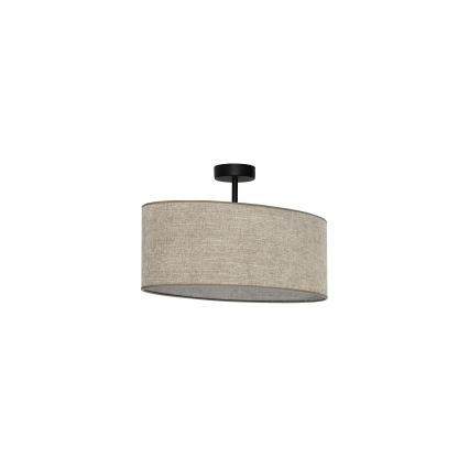 Duolla - Candeeiro integrado OVAL 1xE27/15W/230V castanho