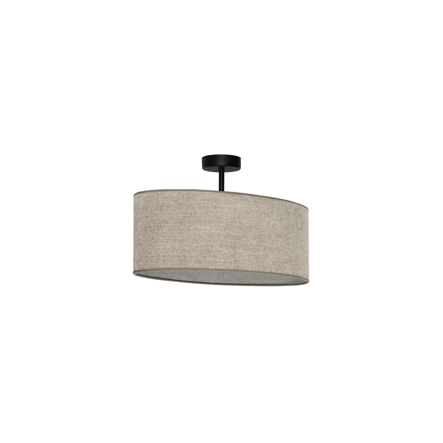 Duolla - Candeeiro integrado OVAL 1xE27/15W/230V castanho