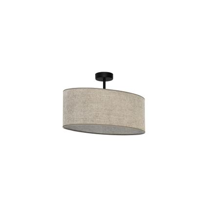 Duolla - Candeeiro integrado OVAL 1xE27/15W/230V castanho