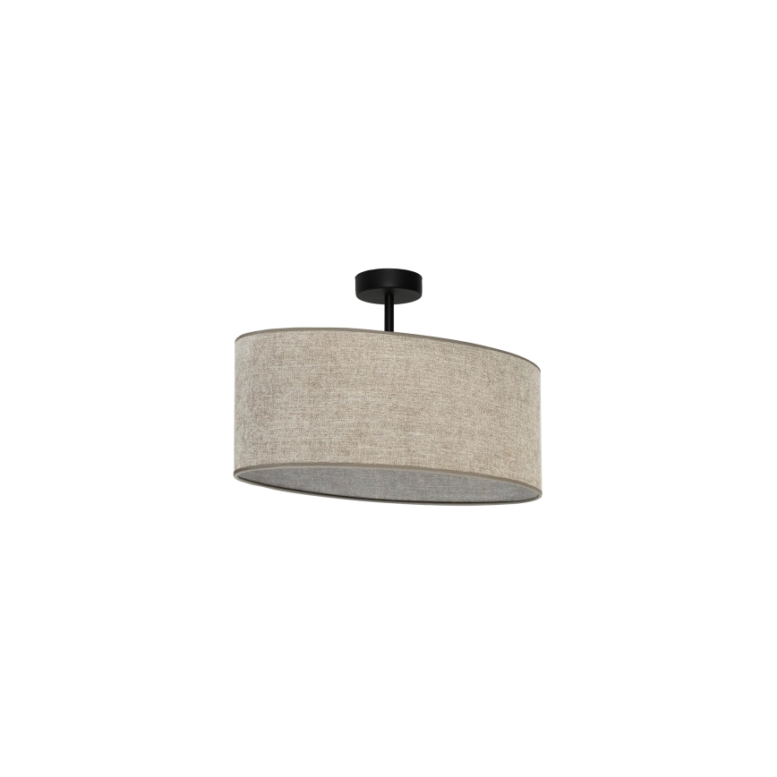 Duolla - Candeeiro integrado OVAL 1xE27/15W/230V castanho