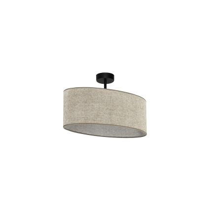 Duolla - Candeeiro integrado OVAL 1xE27/15W/230V castanho
