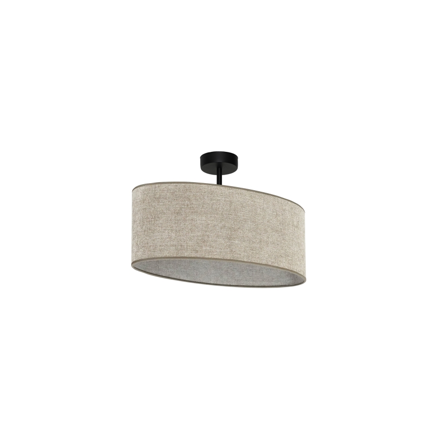Duolla - Candeeiro integrado OVAL 1xE27/15W/230V castanho