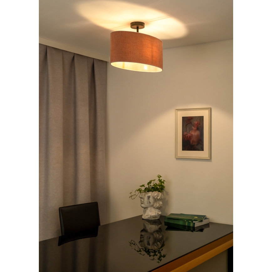 Duolla - Candeeiro integrado OVAL 1xE27/15W/230V rosa
