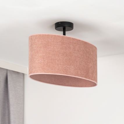 Duolla - Candeeiro integrado OVAL 1xE27/15W/230V rosa