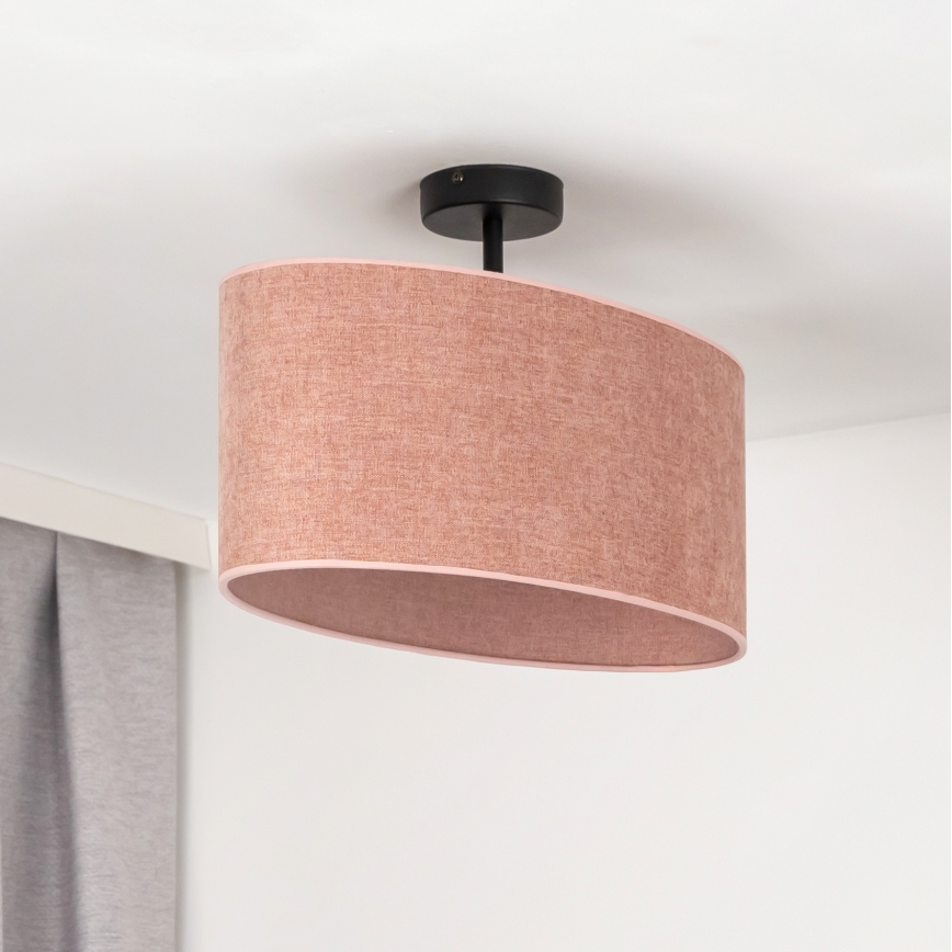 Duolla - Candeeiro integrado OVAL 1xE27/15W/230V rosa