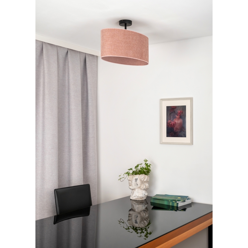 Duolla - Candeeiro integrado OVAL 1xE27/15W/230V rosa
