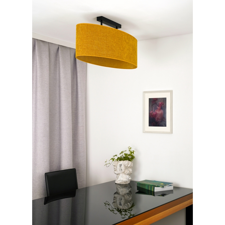 Duolla - Candeeiro integrado OVAL 2xE27/15W/230V castanho