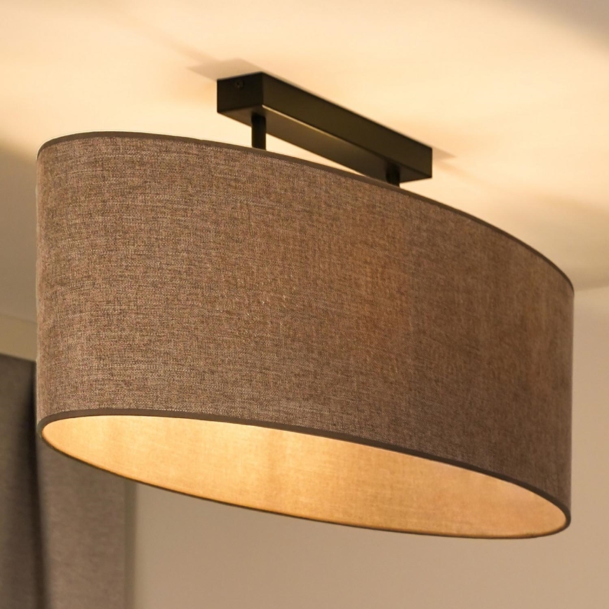 Duolla - Candeeiro integrado OVAL 2xE27/15W/230V castanho