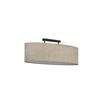 Duolla - Candeeiro integrado OVAL 2xE27/15W/230V castanho