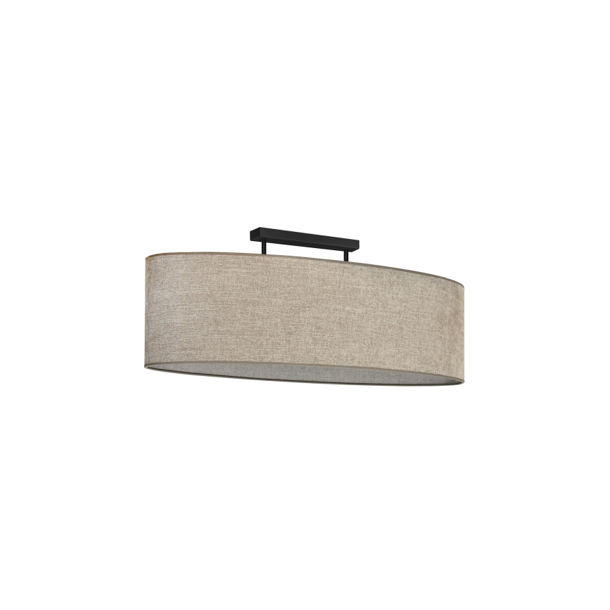 Duolla - Candeeiro integrado OVAL 2xE27/15W/230V castanho