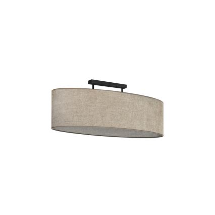 Duolla - Candeeiro integrado OVAL 2xE27/15W/230V castanho