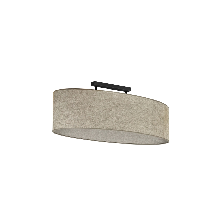Duolla - Candeeiro integrado OVAL 2xE27/15W/230V castanho