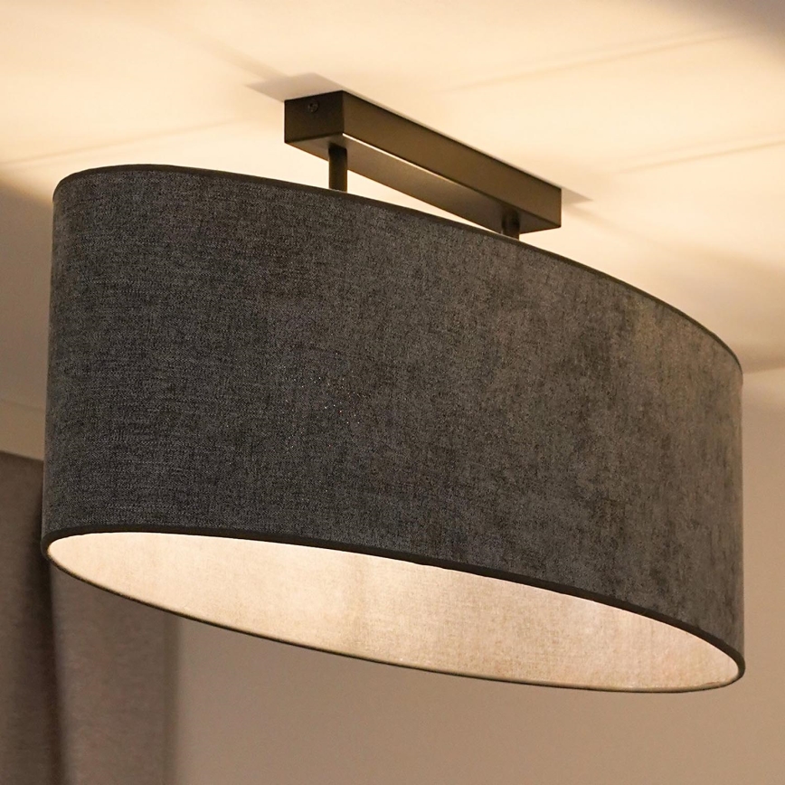 Duolla - Candeeiro integrado OVAL 2xE27/15W/230V cinzento