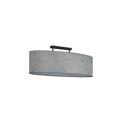 Duolla - Candeeiro integrado OVAL 2xE27/15W/230V cinzento