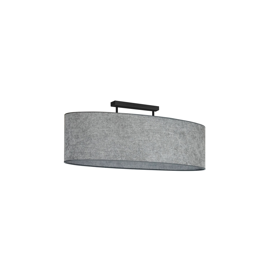 Duolla - Candeeiro integrado OVAL 2xE27/15W/230V cinzento