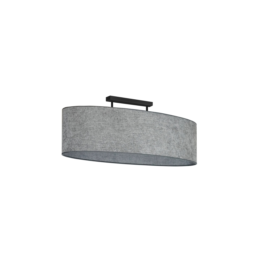 Duolla - Candeeiro integrado OVAL 2xE27/15W/230V cinzento