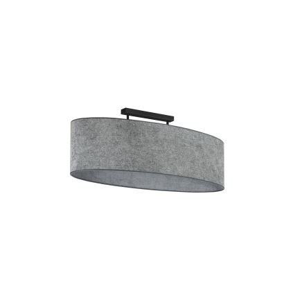 Duolla - Candeeiro integrado OVAL 2xE27/15W/230V cinzento