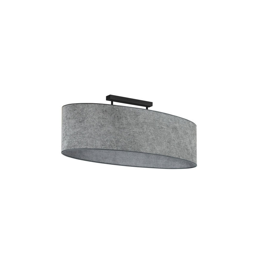 Duolla - Candeeiro integrado OVAL 2xE27/15W/230V cinzento