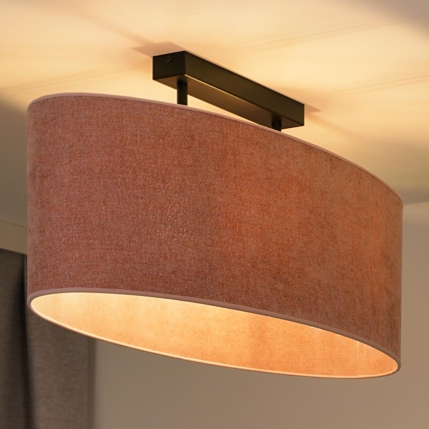 Duolla - Candeeiro integrado OVAL 2xE27/15W/230V rosa