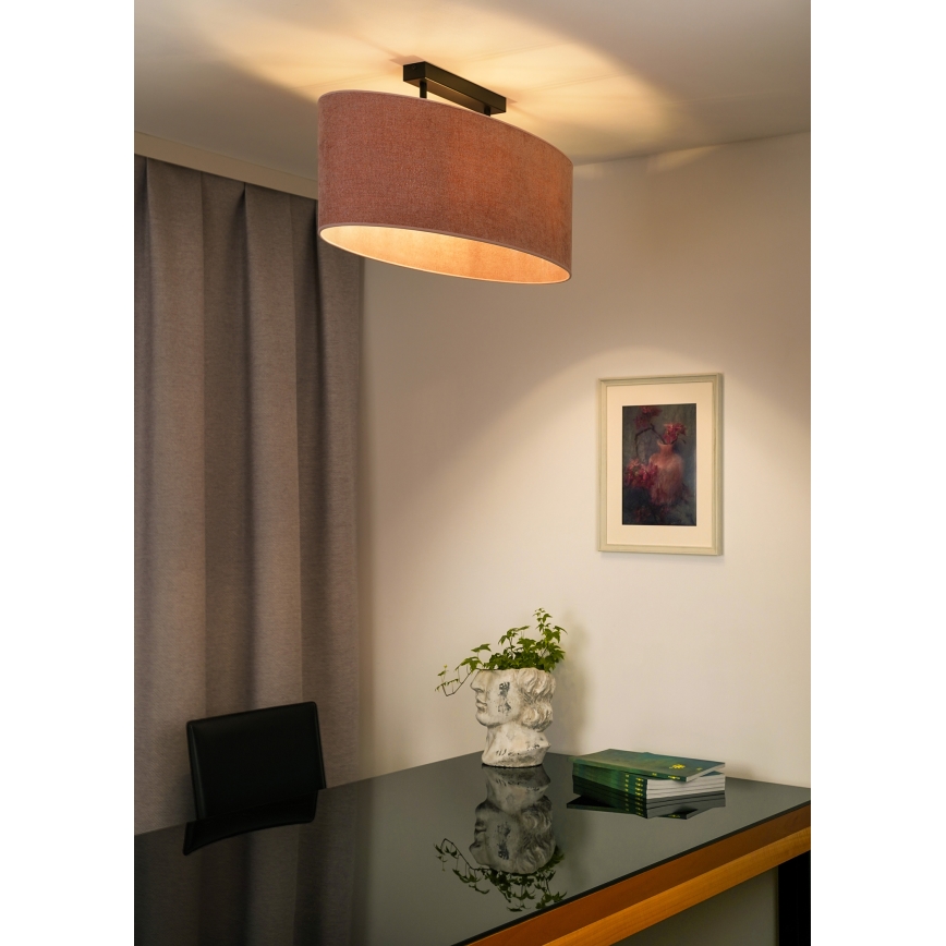 Duolla - Candeeiro integrado OVAL 2xE27/15W/230V rosa