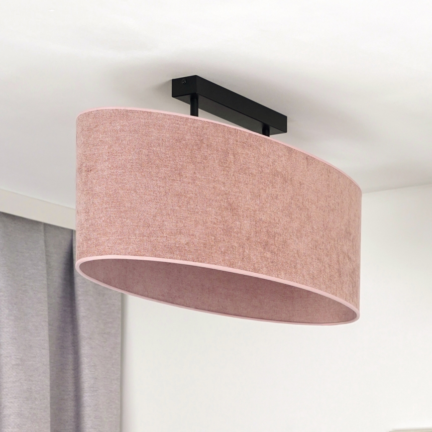 Duolla - Candeeiro integrado OVAL 2xE27/15W/230V rosa
