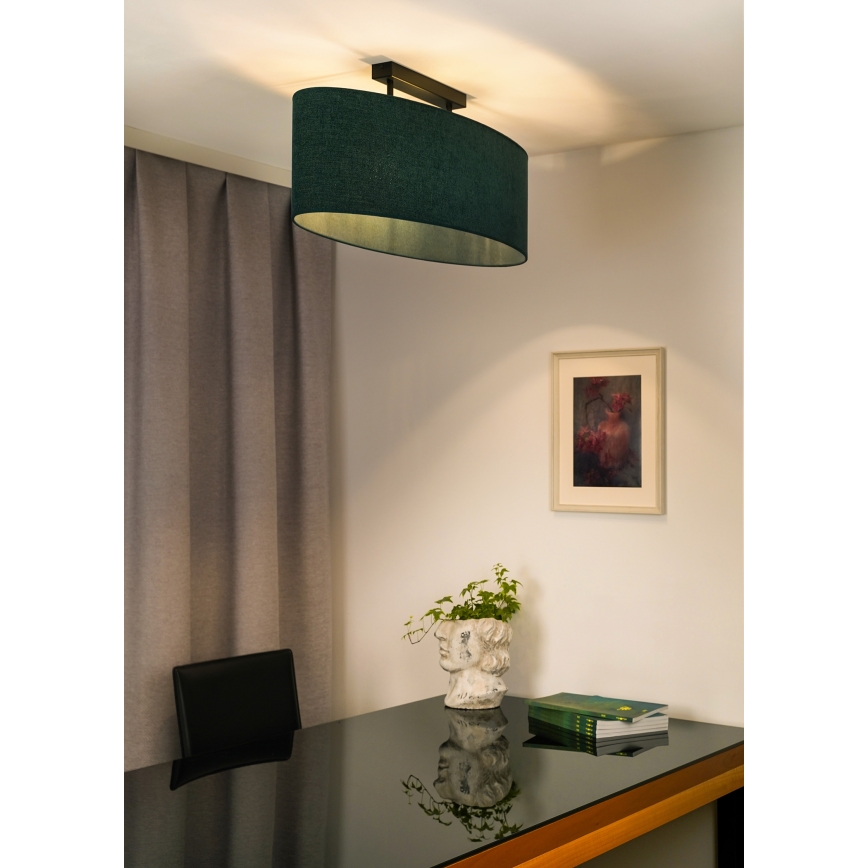 Duolla - Candeeiro integrado OVAL 2xE27/15W/230V verde