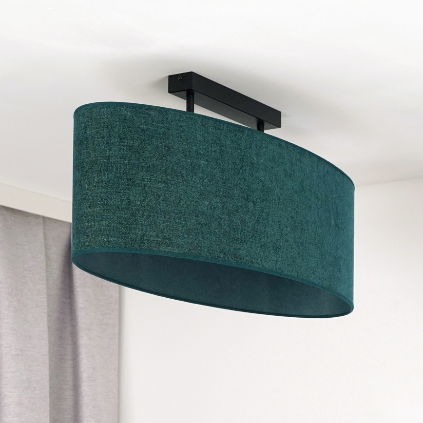Duolla - Candeeiro integrado OVAL 2xE27/15W/230V verde