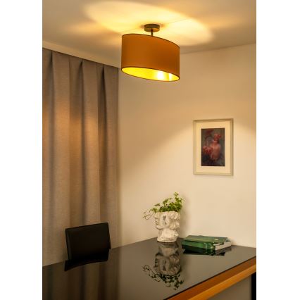 Duolla - Candeeiro integrado OVAL VEGAN 1xE27/15W/230V castanho