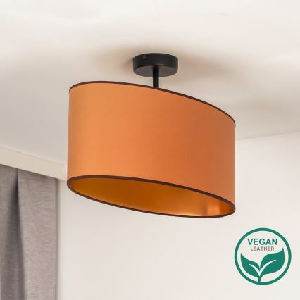 Duolla - Candeeiro integrado OVAL VEGAN 1xE27/15W/230V castanho