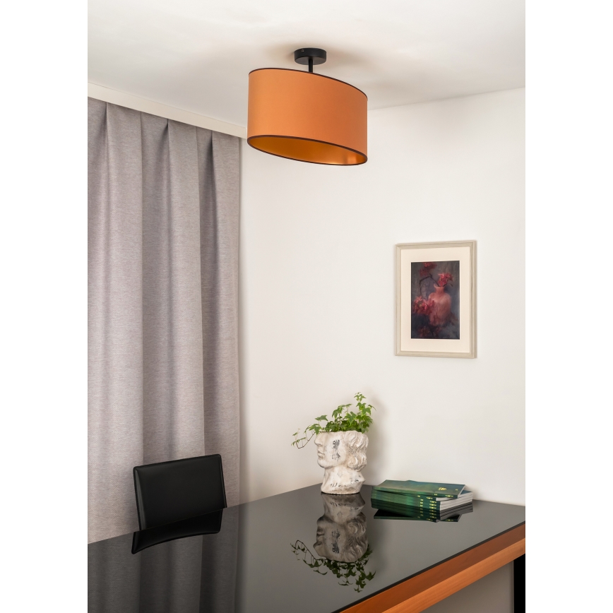 Duolla - Candeeiro integrado OVAL VEGAN 1xE27/15W/230V castanho