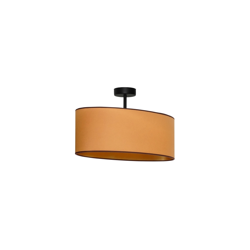 Duolla - Candeeiro integrado OVAL VEGAN 1xE27/15W/230V castanho