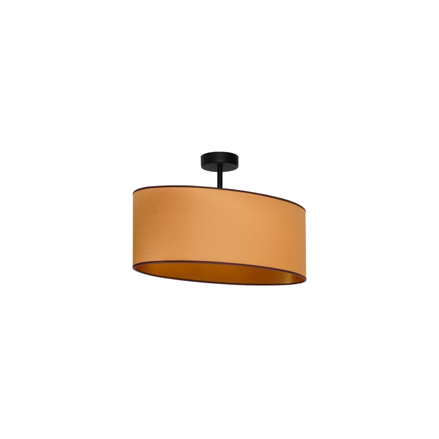 Duolla - Candeeiro integrado OVAL VEGAN 1xE27/15W/230V castanho