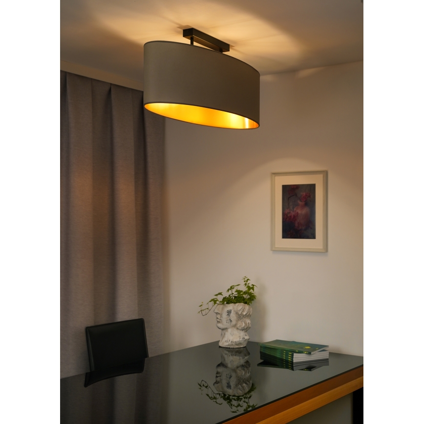 Duolla - Candeeiro integrado OVAL VEGAN 2xE27/15W/230V bege
