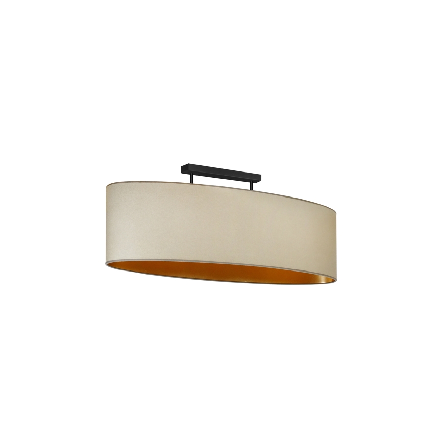 Duolla - Candeeiro integrado OVAL VEGAN 2xE27/15W/230V bege
