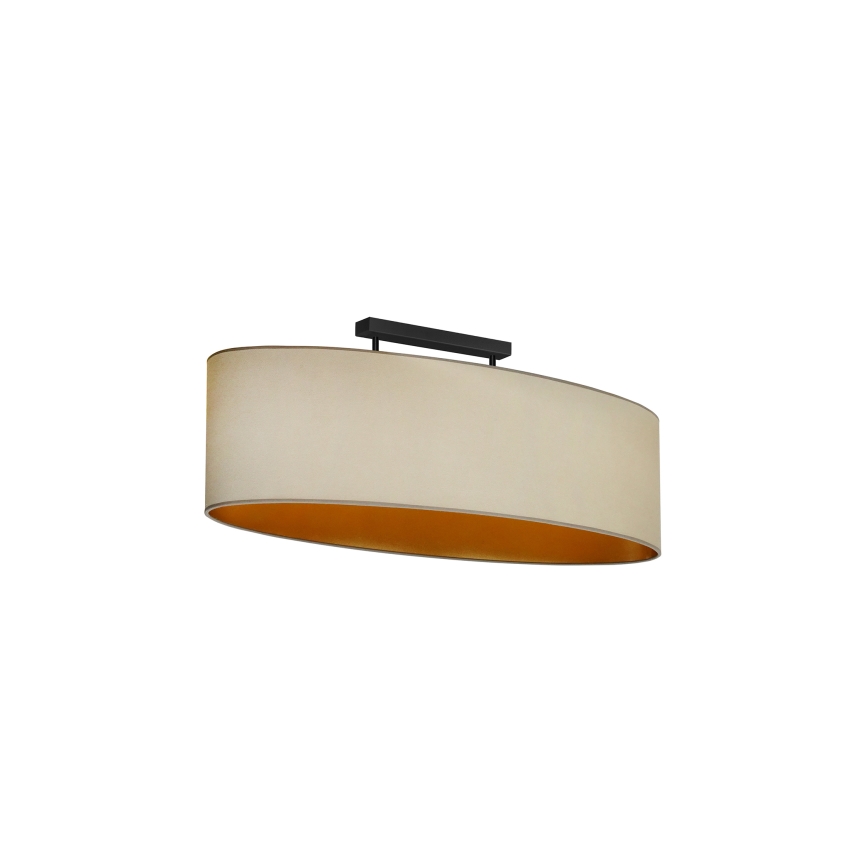 Duolla - Candeeiro integrado OVAL VEGAN 2xE27/15W/230V bege