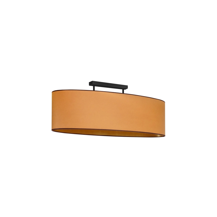 Duolla - Candeeiro integrado OVAL VEGAN 2xE27/15W/230V castanho