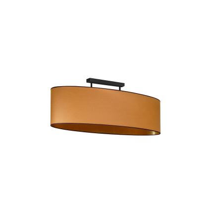 Duolla - Candeeiro integrado OVAL VEGAN 2xE27/15W/230V castanho