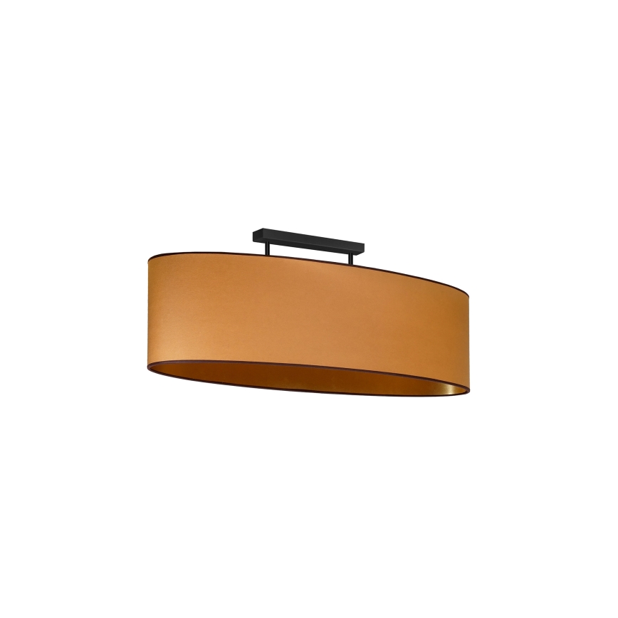 Duolla - Candeeiro integrado OVAL VEGAN 2xE27/15W/230V castanho