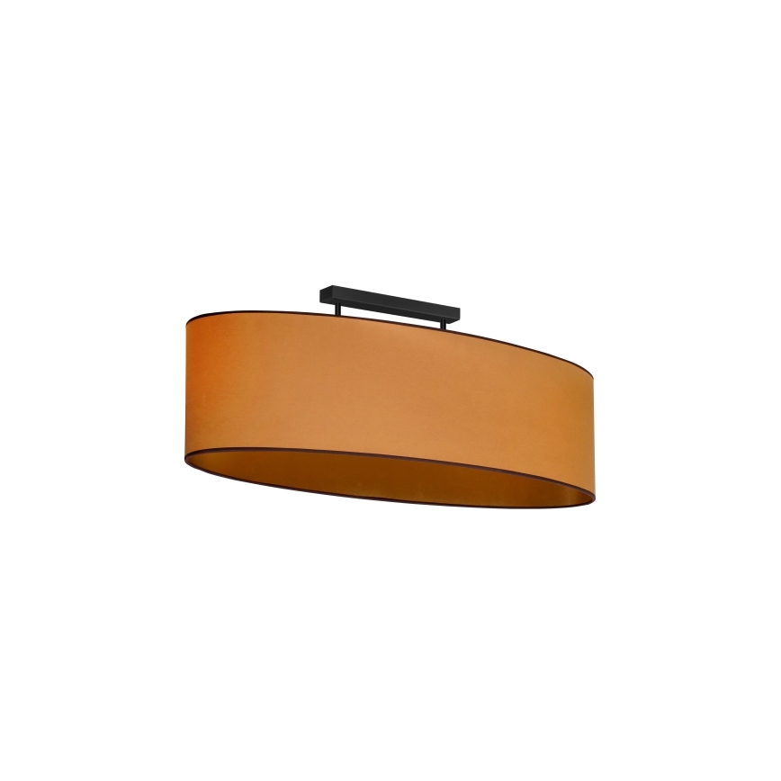 Duolla - Candeeiro integrado OVAL VEGAN 2xE27/15W/230V castanho