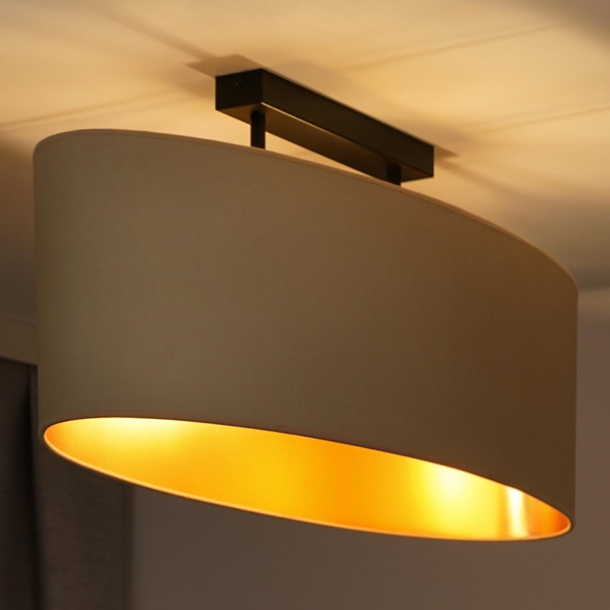 Duolla - Candeeiro integrado OVAL VEGAN 2xE27/15W/230V creme