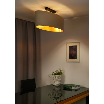 Duolla - Candeeiro integrado OVAL VEGAN 2xE27/15W/230V creme