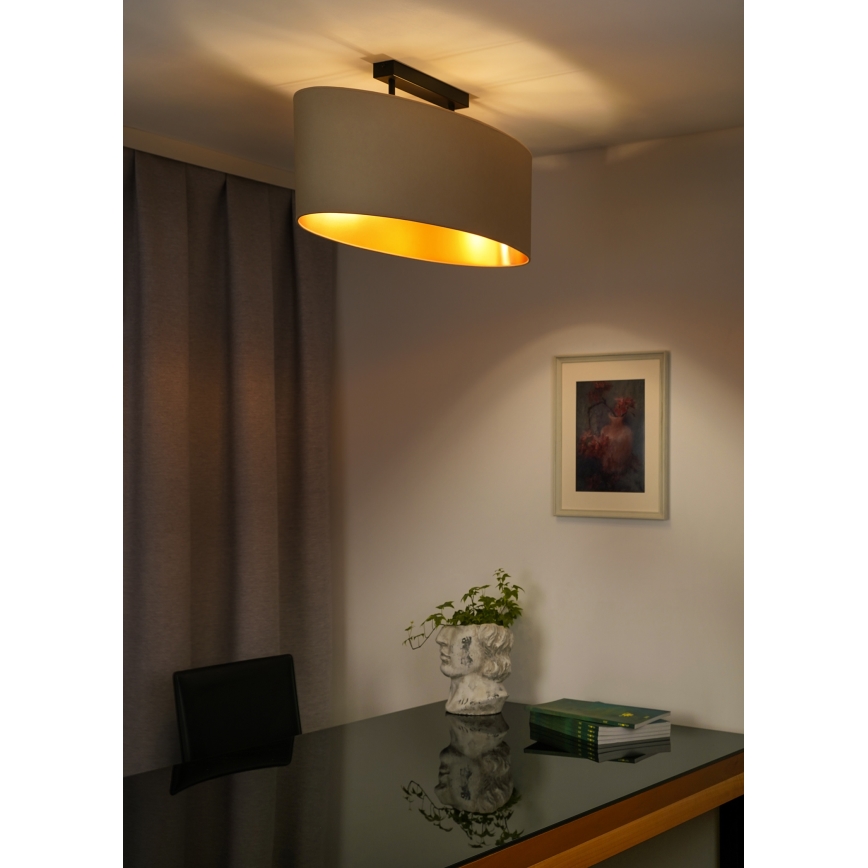 Duolla - Candeeiro integrado OVAL VEGAN 2xE27/15W/230V creme