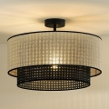 Duolla - Candeeiro integrado RATTAN YUTE 1xE27/15W/230V diâmetro 45 cm creme/preto