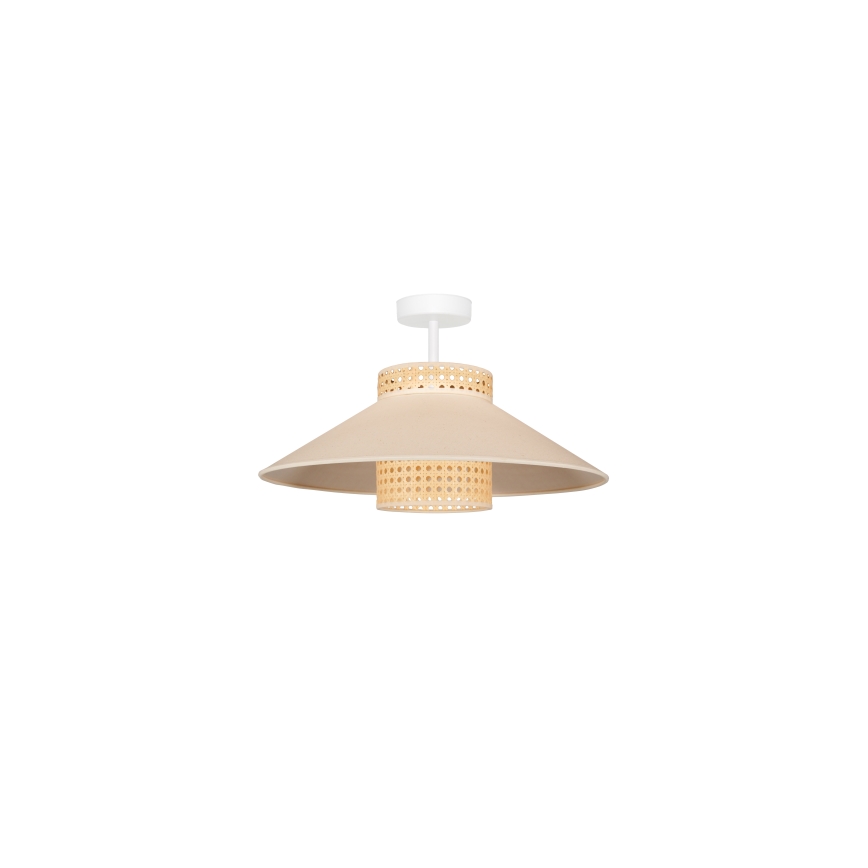 Duolla - Candeeiro integrado RIO RATTAN 1xE27/15W/230V diâmetro 45 cm bege/vime
